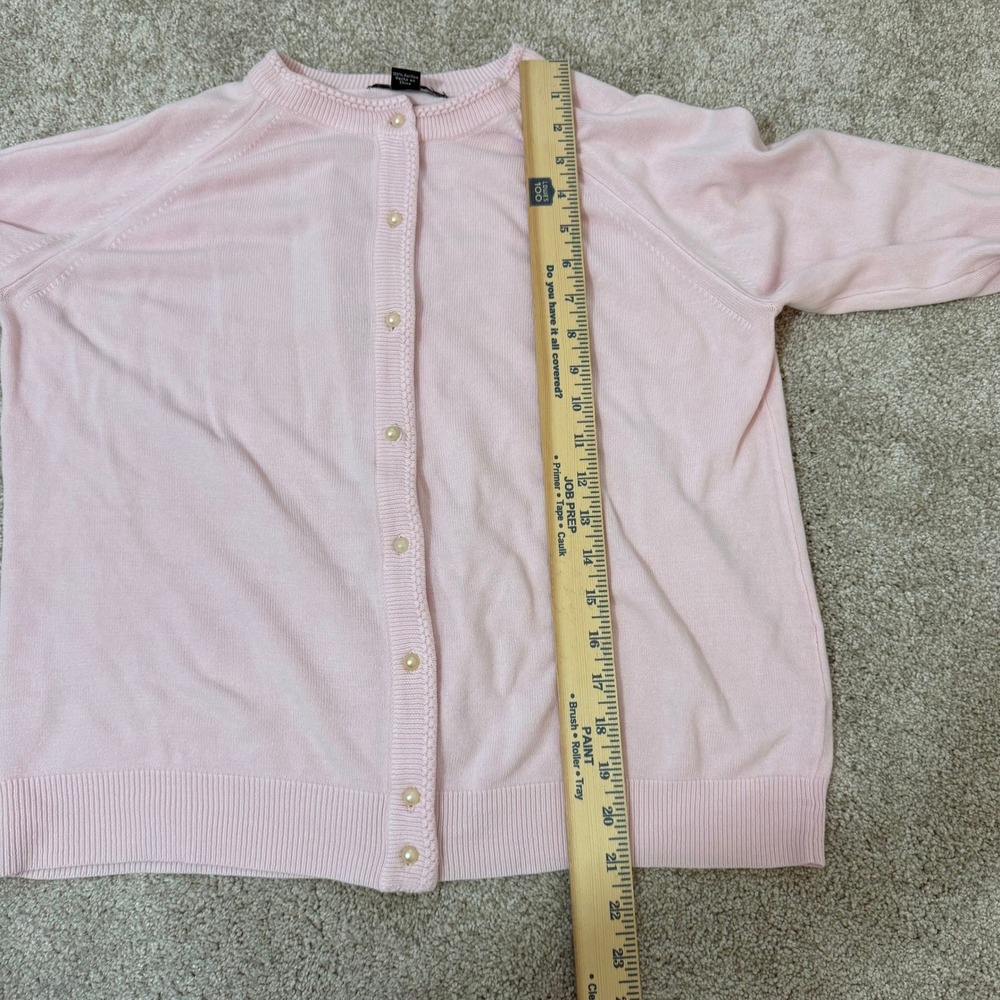 Pink Cardigan Sweater Pearl Button Womens Large Grandmacore Coquette Soft Girl - Picture 10 of 11